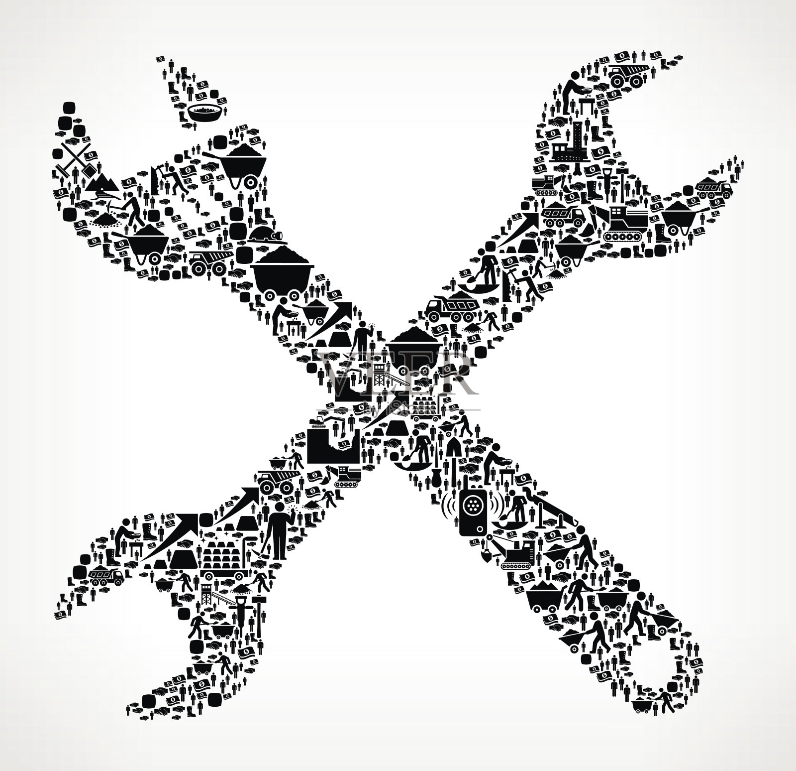 工具和硬件矿业矢量图标模式插画图片素材