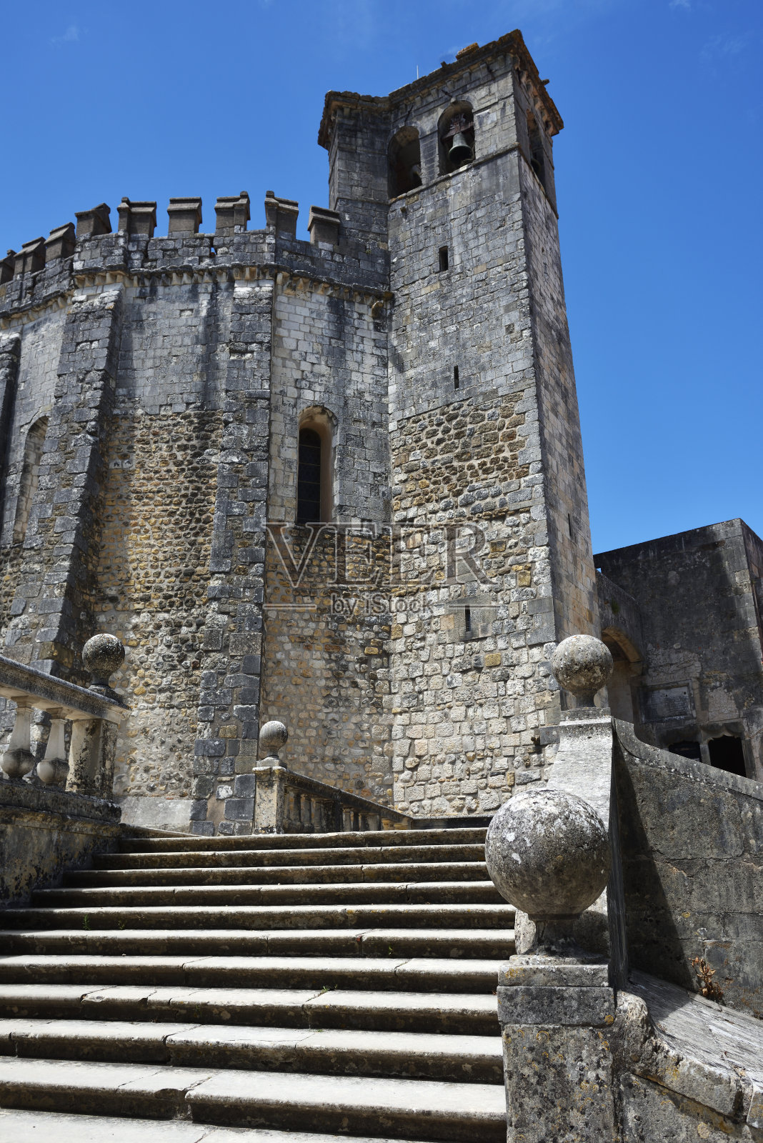 葡萄牙托马尔基督修道院圣殿骑士教堂的外观照片摄影图片