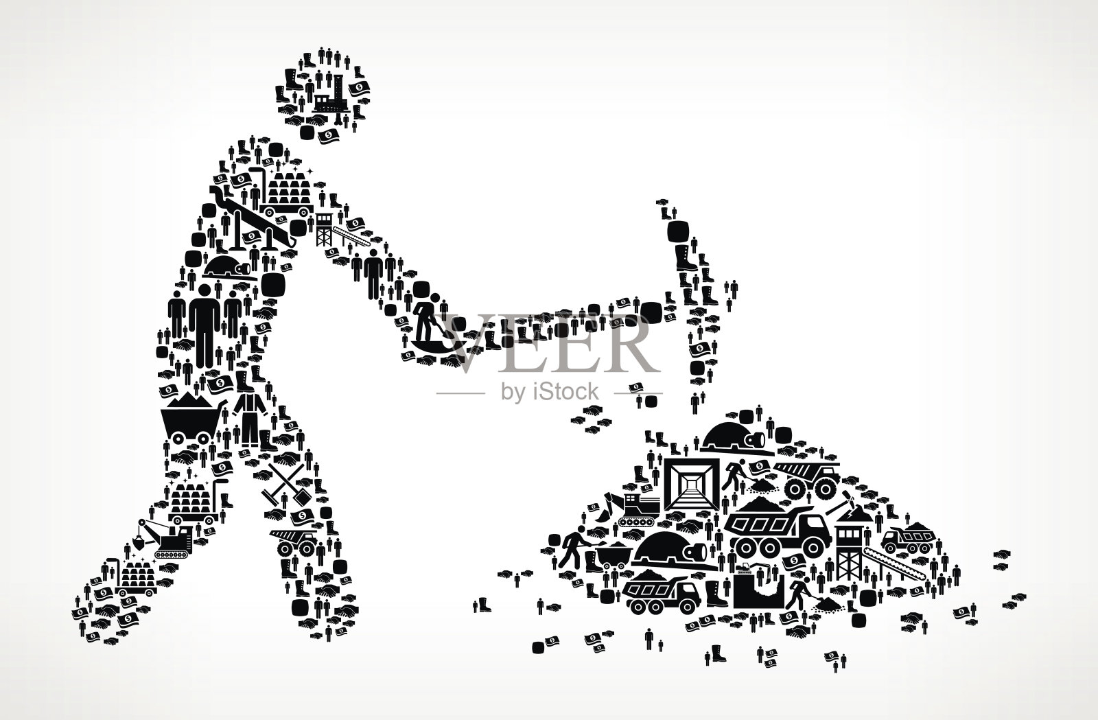 人矿业矢量图标矿业格局插画图片素材