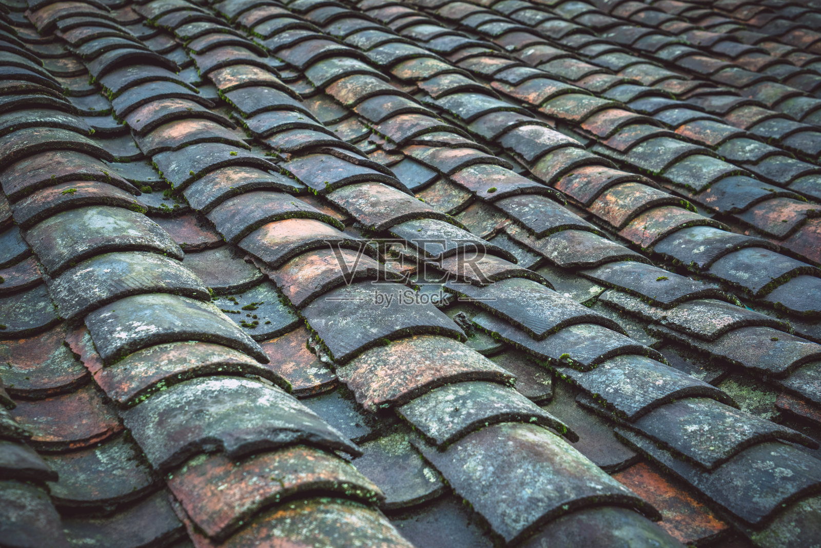 中国古代建筑的传统粘土屋顶照片摄影图片