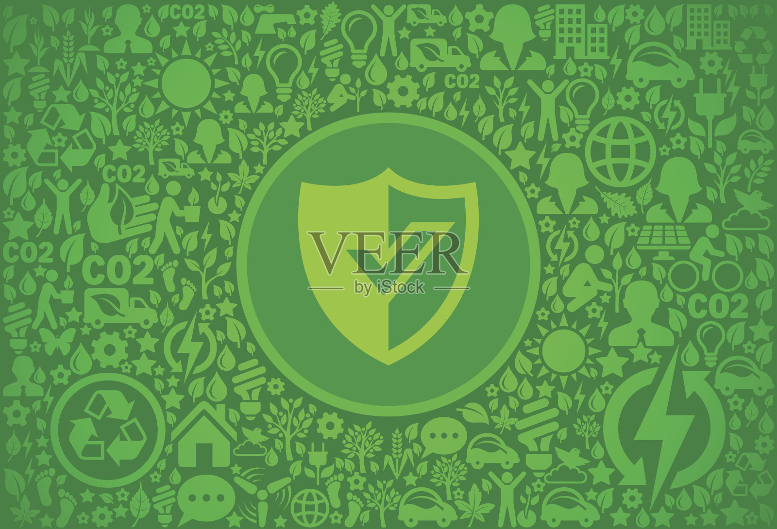 屏蔽环境绿色矢量图标模式插画图片素材