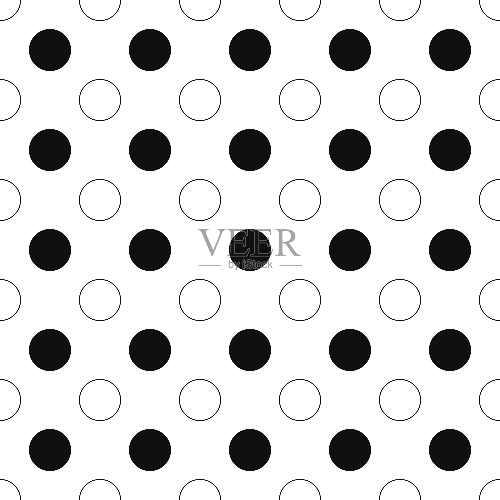 无缝抽象单色圆点图案-半色调矢量背景图形从圆圈插画图片素材