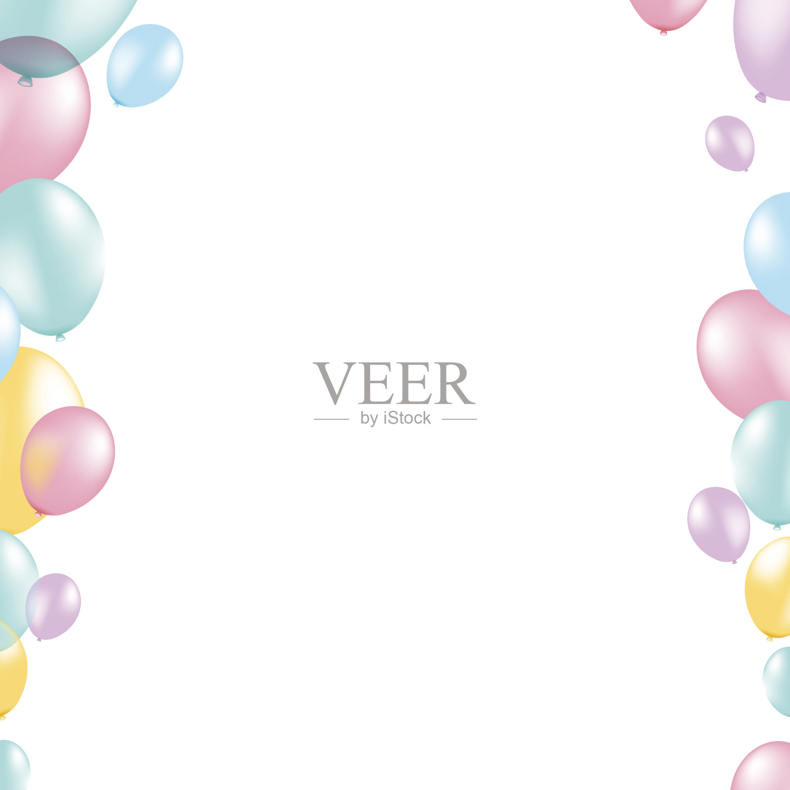 彩色气球边界设计元素图片