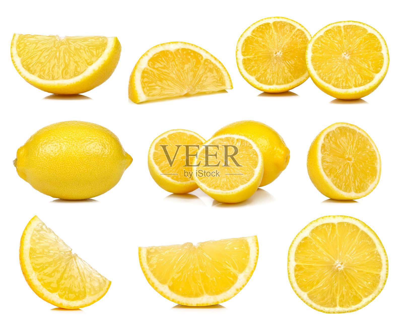 收集的柠檬孤立的白色背景照片摄影图片