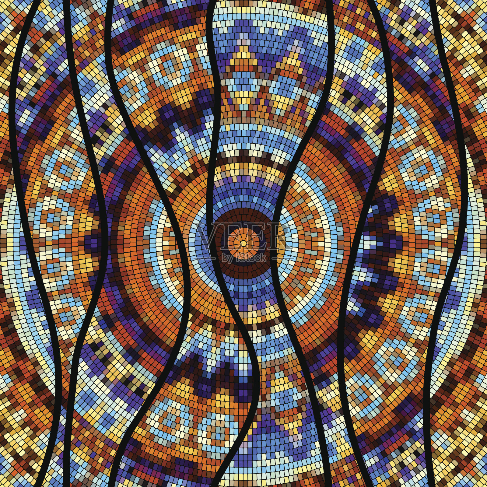 无缝镶嵌艺术图案插画图片素材