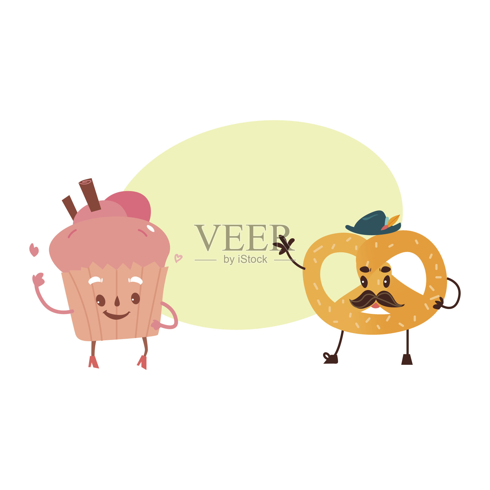 矢量甜人性化字符集隔离插画图片素材