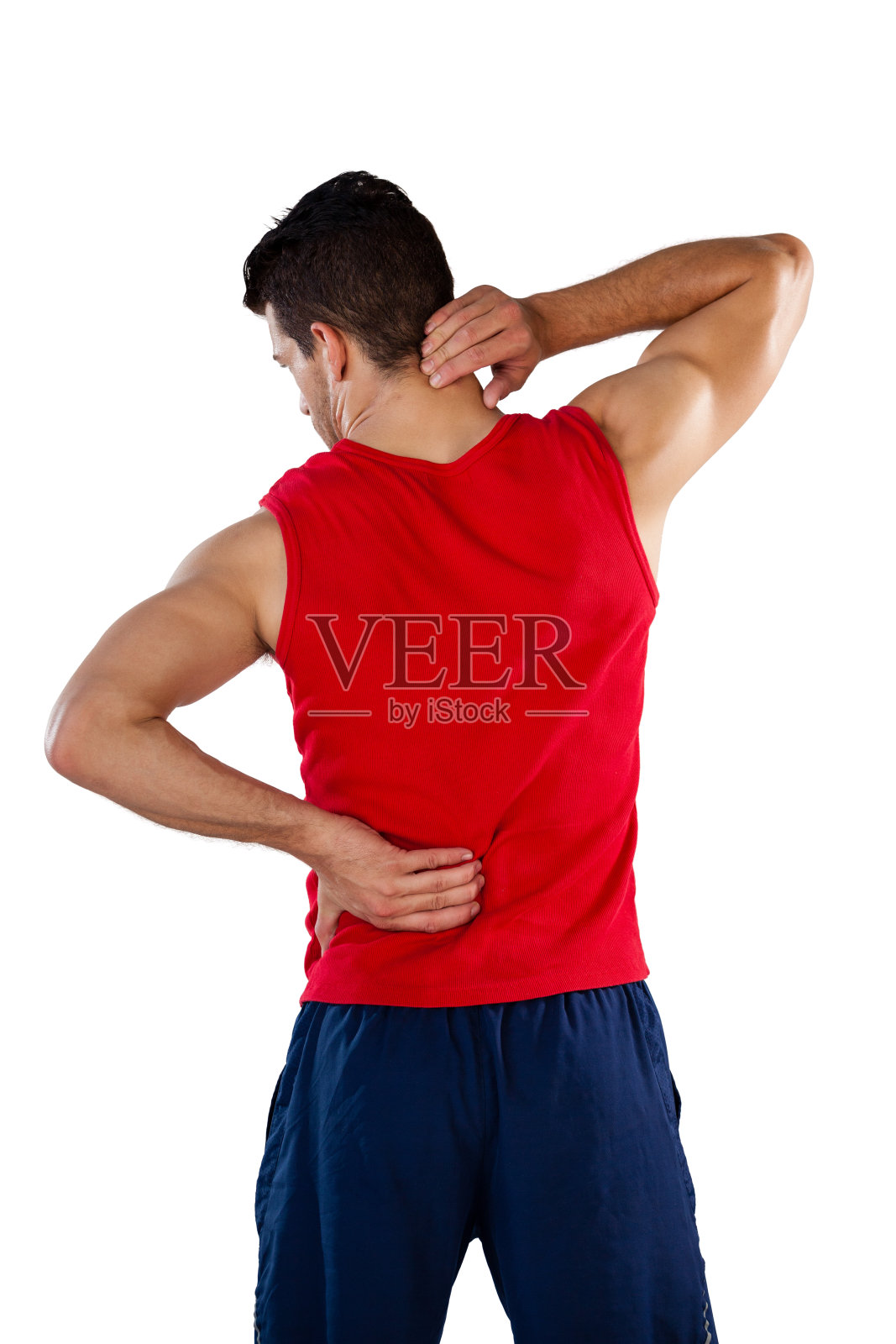 运动员遭受痛苦的后视镜照片摄影图片