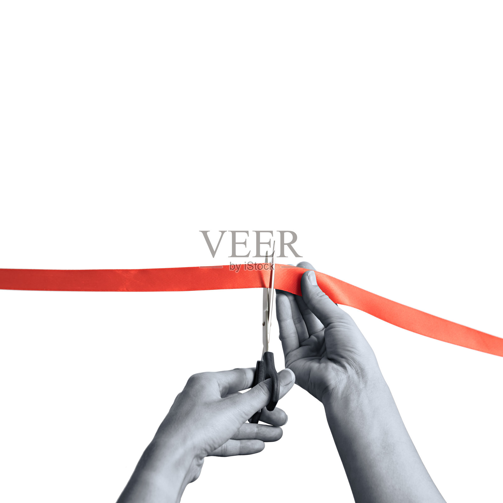 庄严的剪彩，黑白相间照片摄影图片