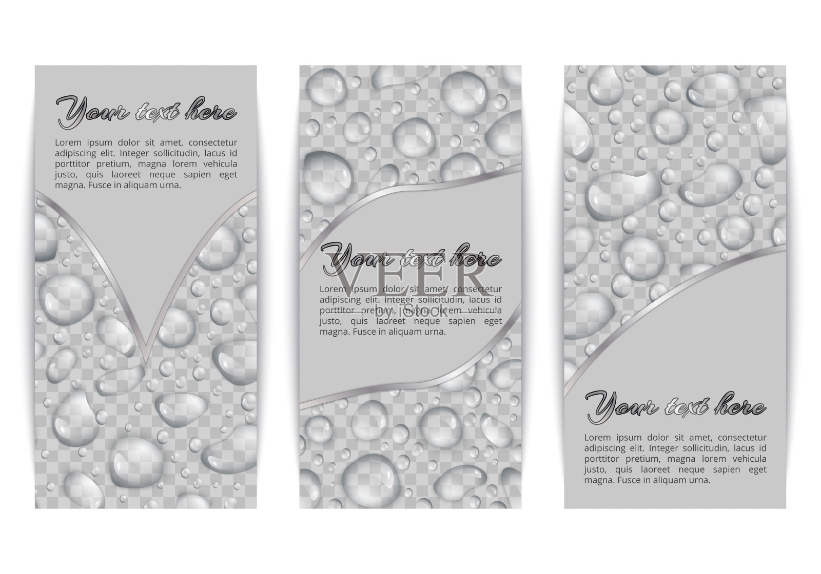 收集带有雨滴的横幅插画图片素材