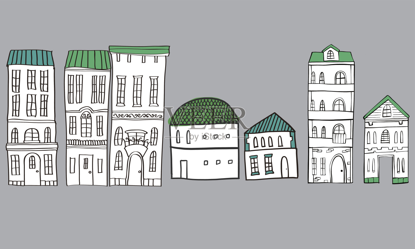 城市景观。插画图片素材