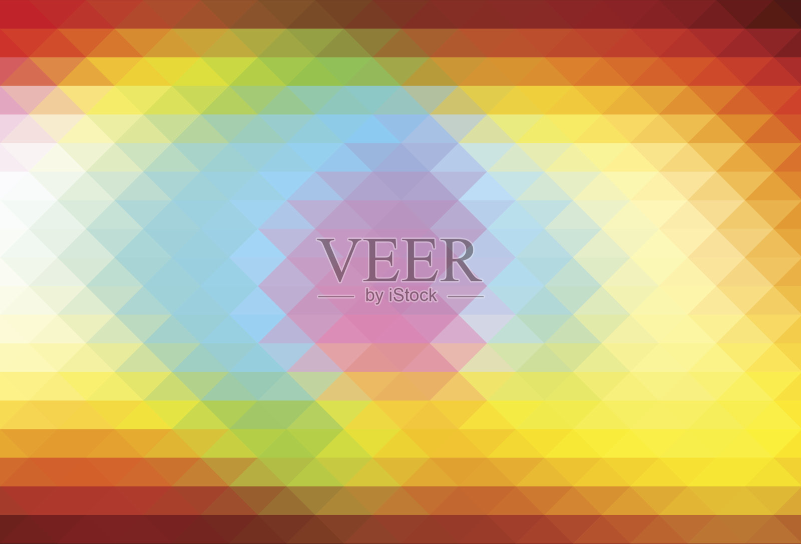 红、粉、绿、蓝、棕成排三角形为背景插画图片素材