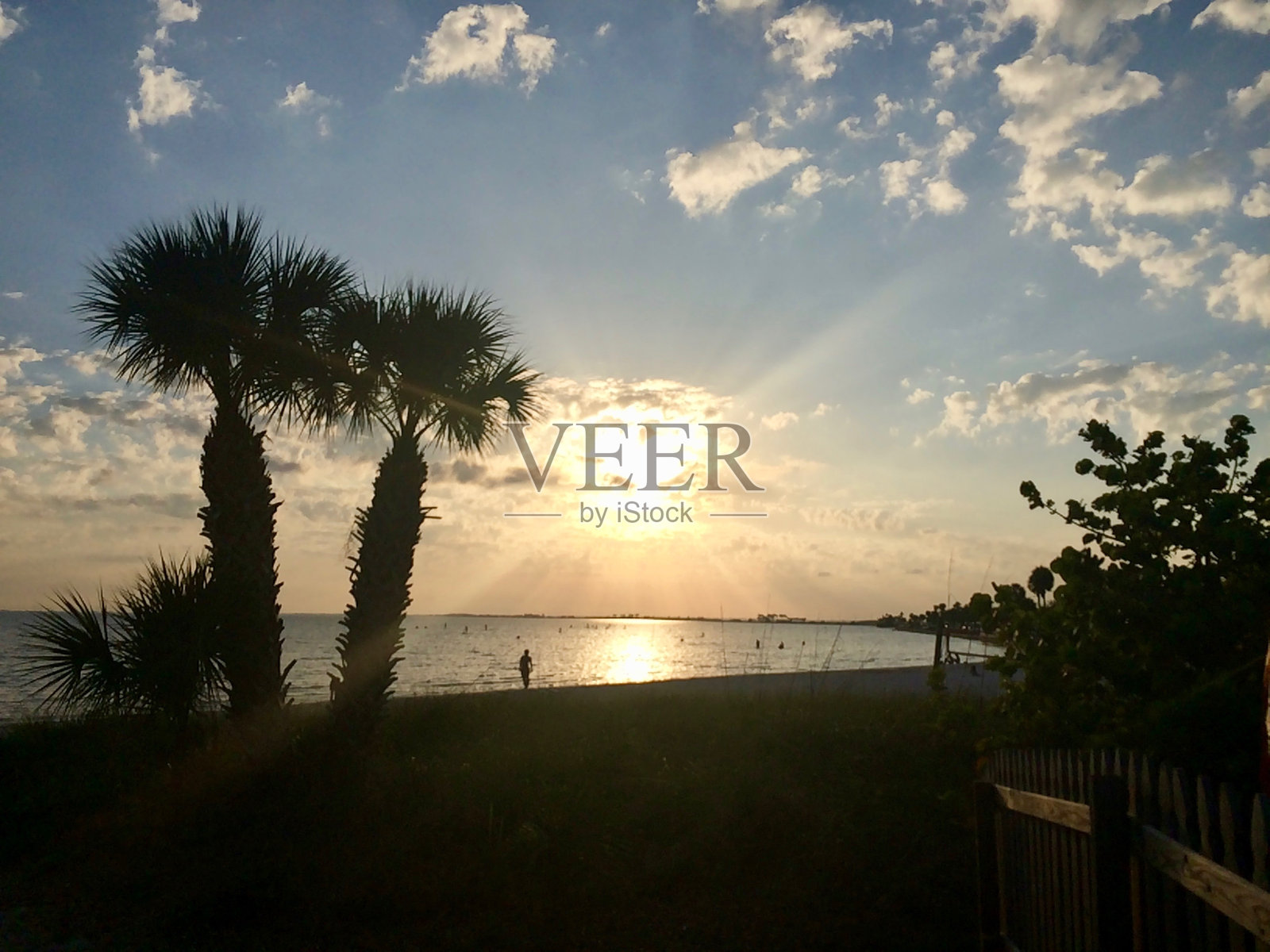 日落海滩照片摄影图片