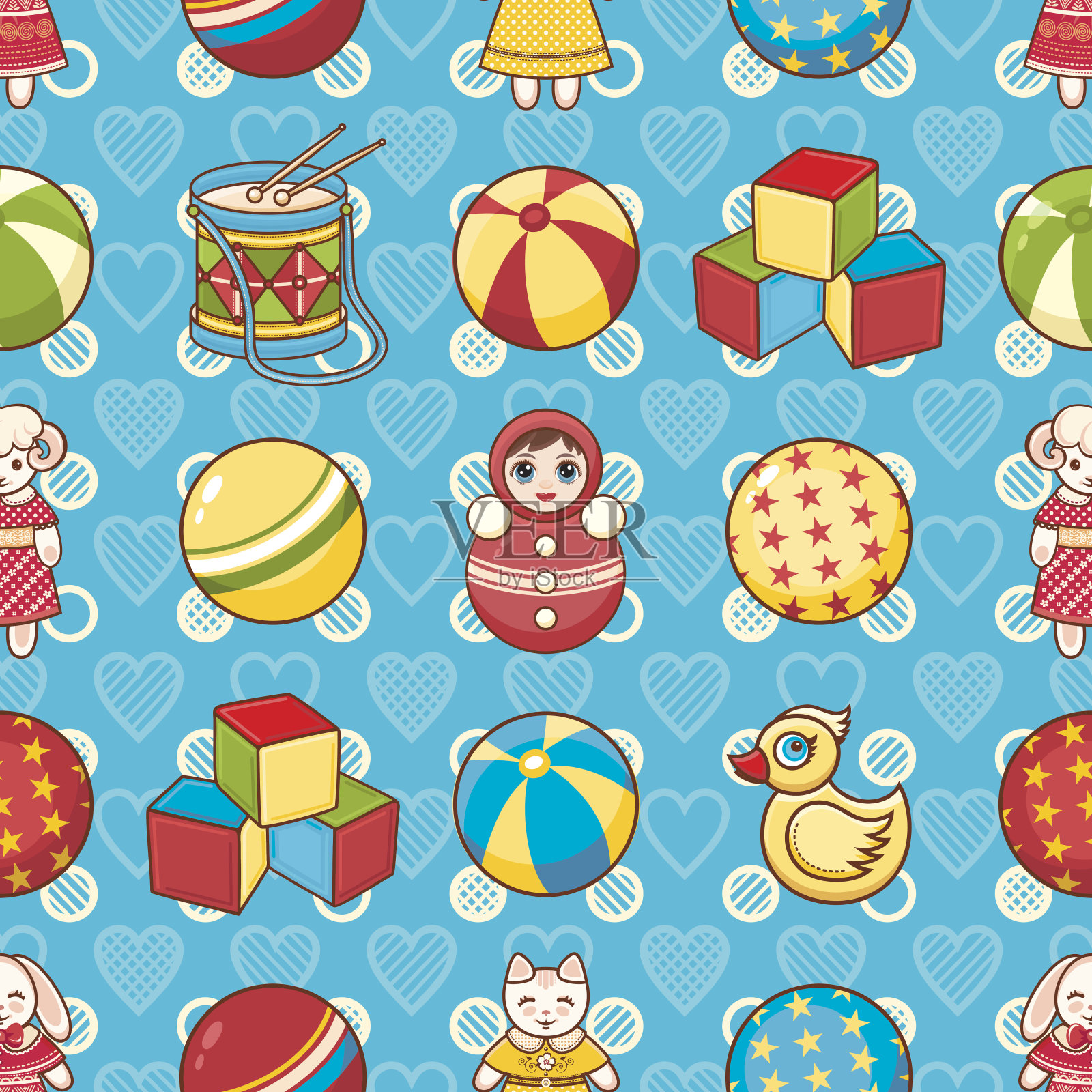 孩子们的玩具。动物。插画图片素材