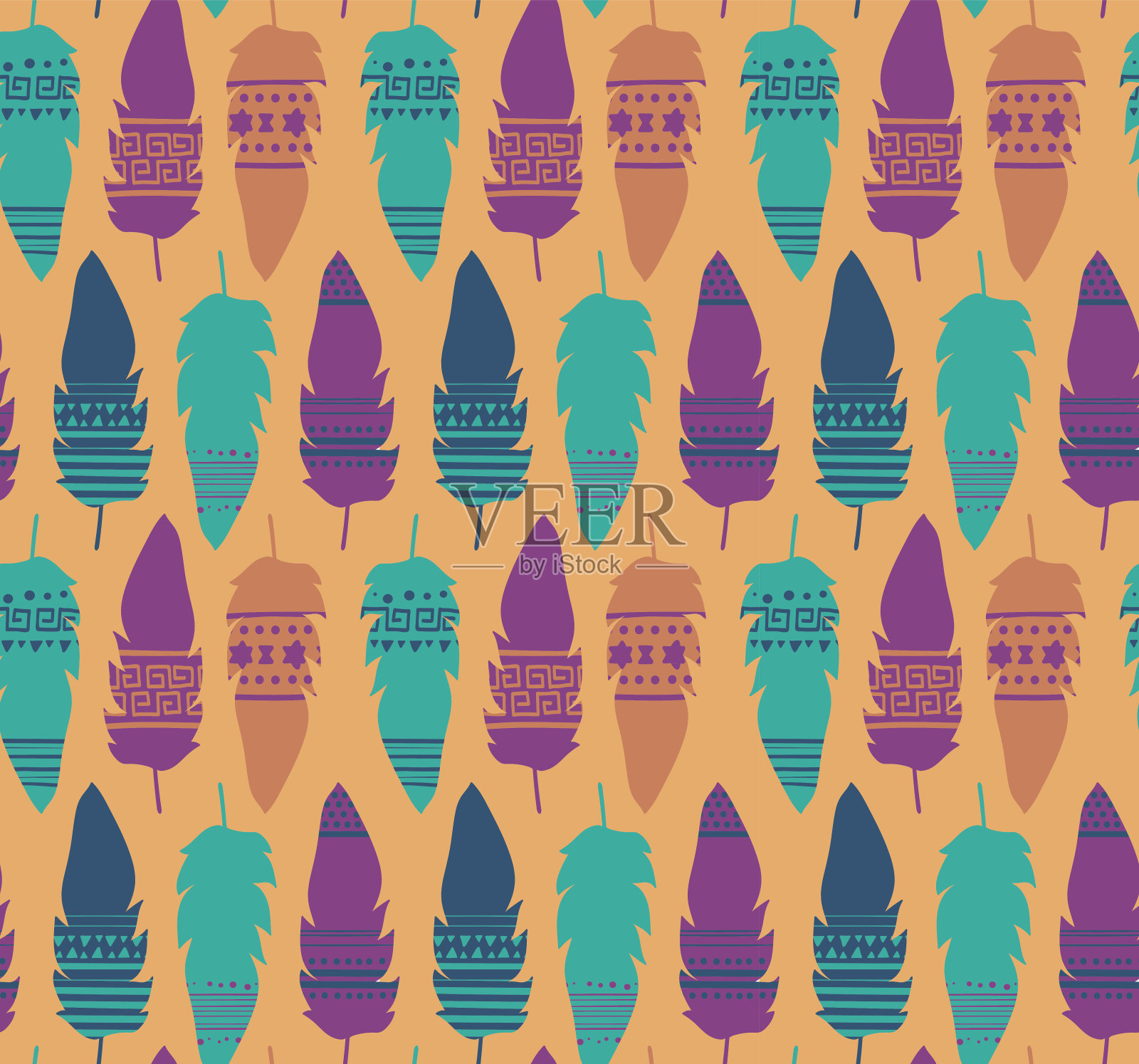 彩色的羽毛插画图片素材