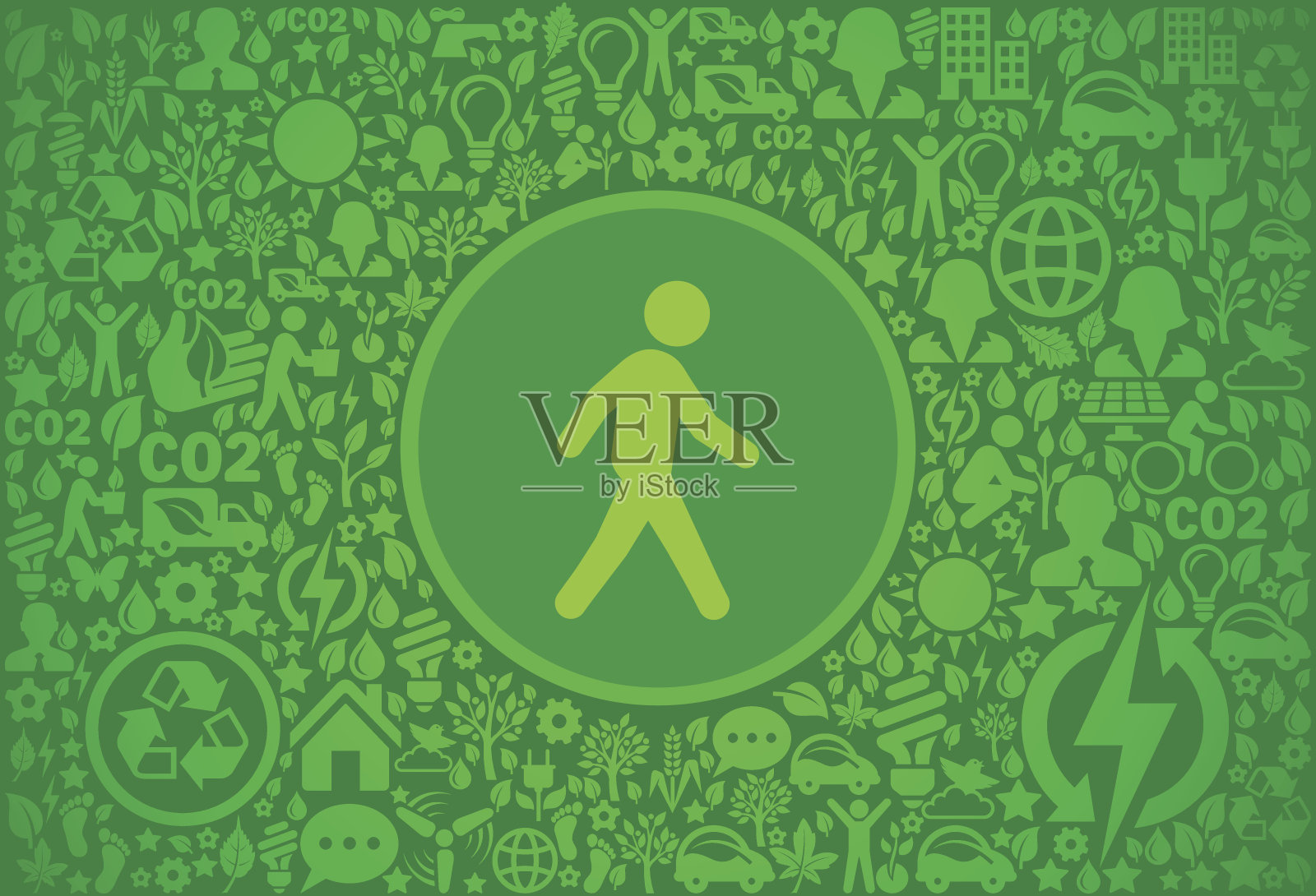 步行环境绿色矢量图标模式插画图片素材