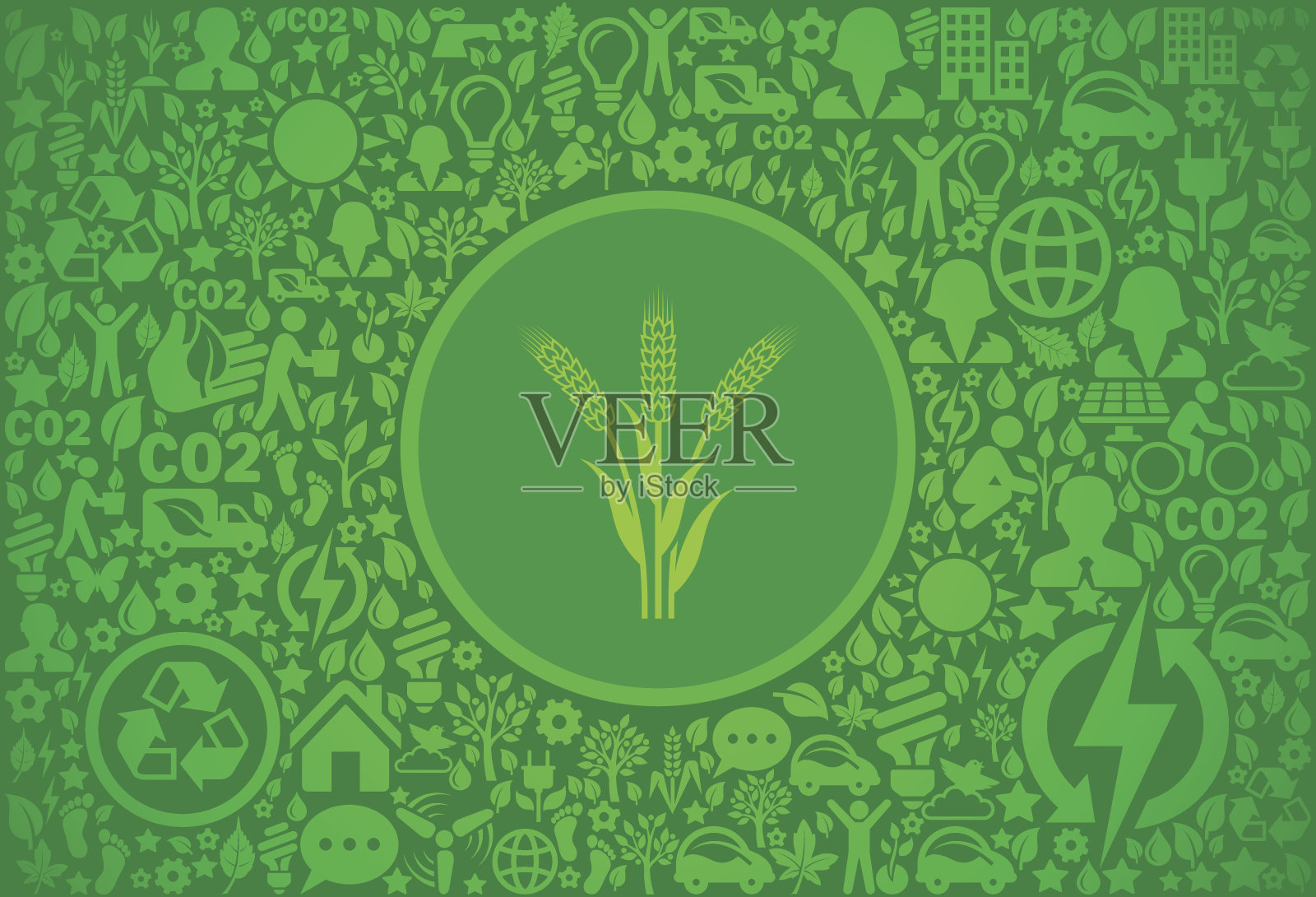 小麦环境绿色矢量图标模式插画图片素材