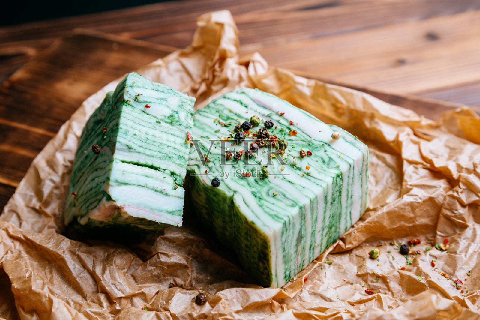 猪油配芥末和胡椒照片摄影图片