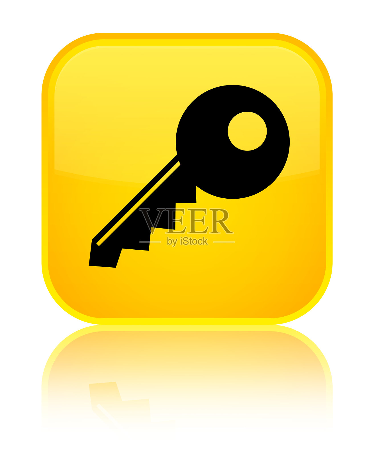 按键图标特殊黄色方形按钮插画图片素材