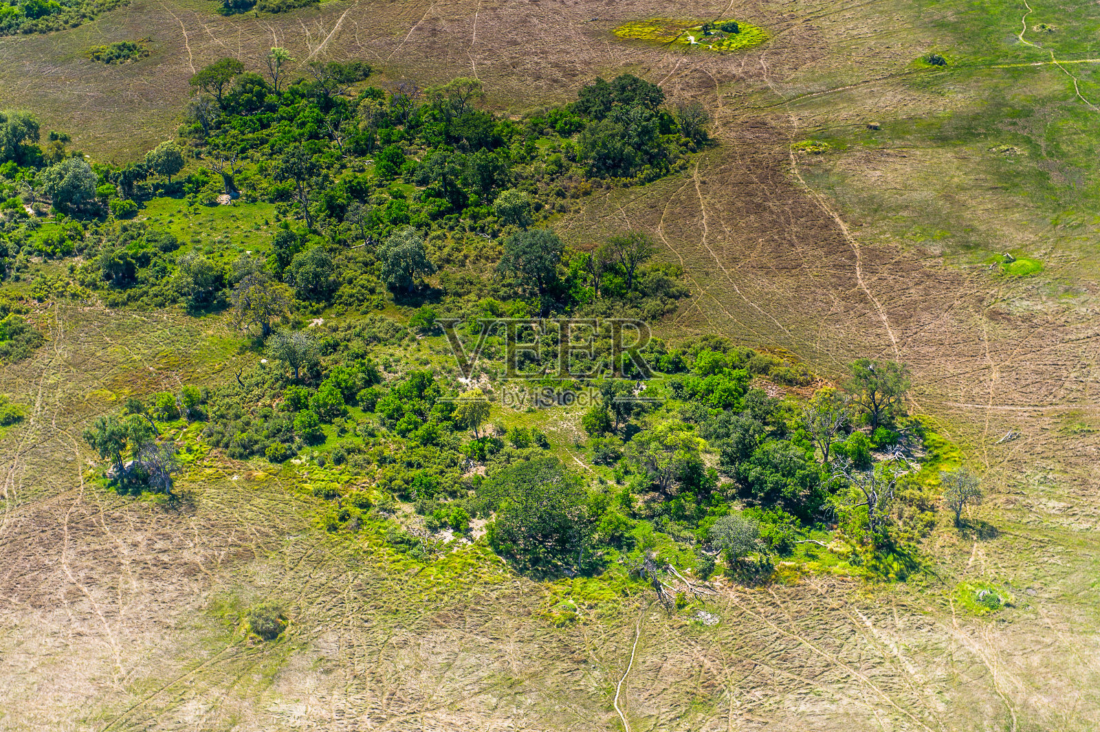 鸟瞰图的自然博茨瓦纳，非洲照片摄影图片
