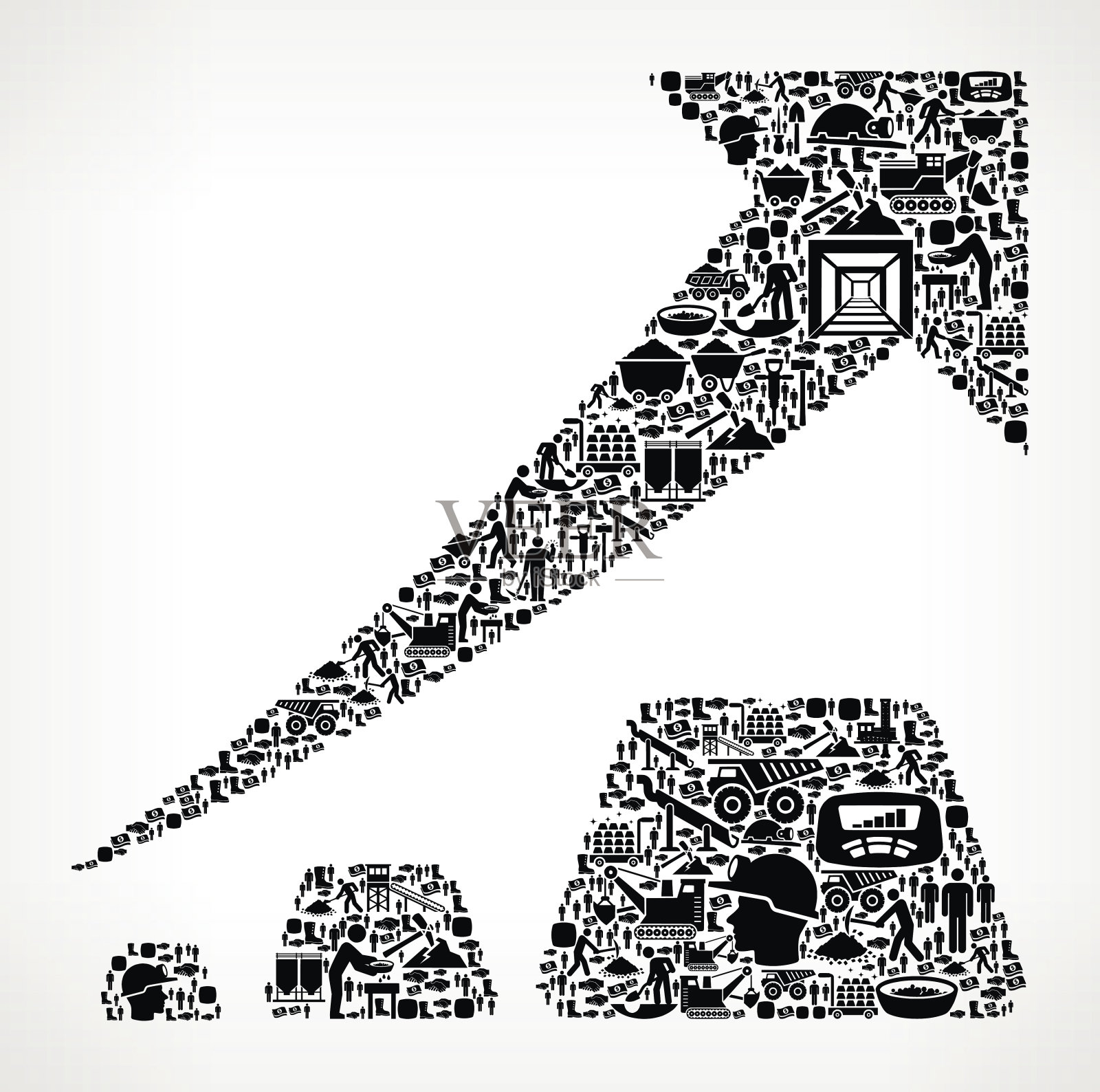 金条矿业矢量图标模式插画图片素材