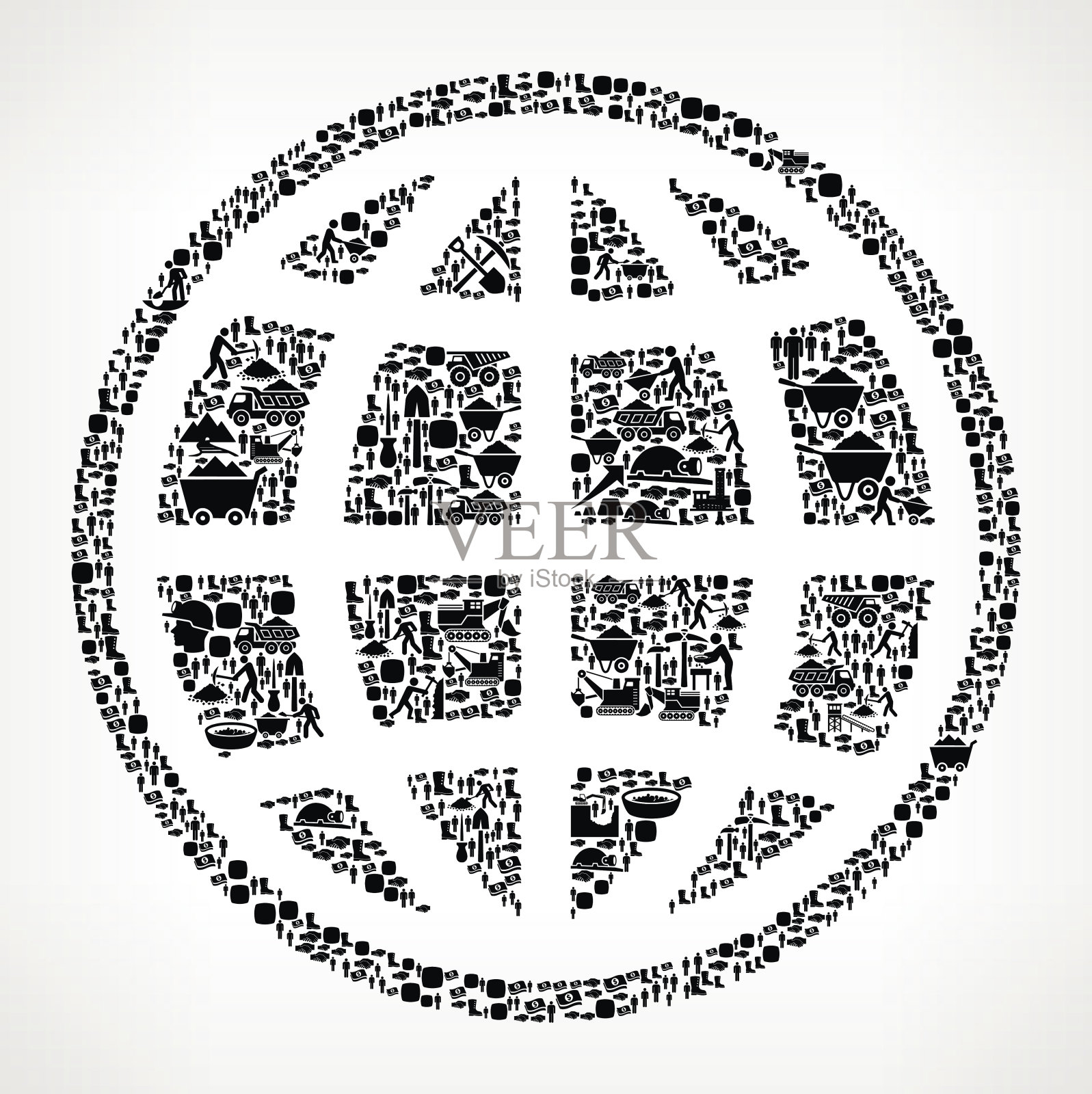 全球矿业矢量图标模式插画图片素材