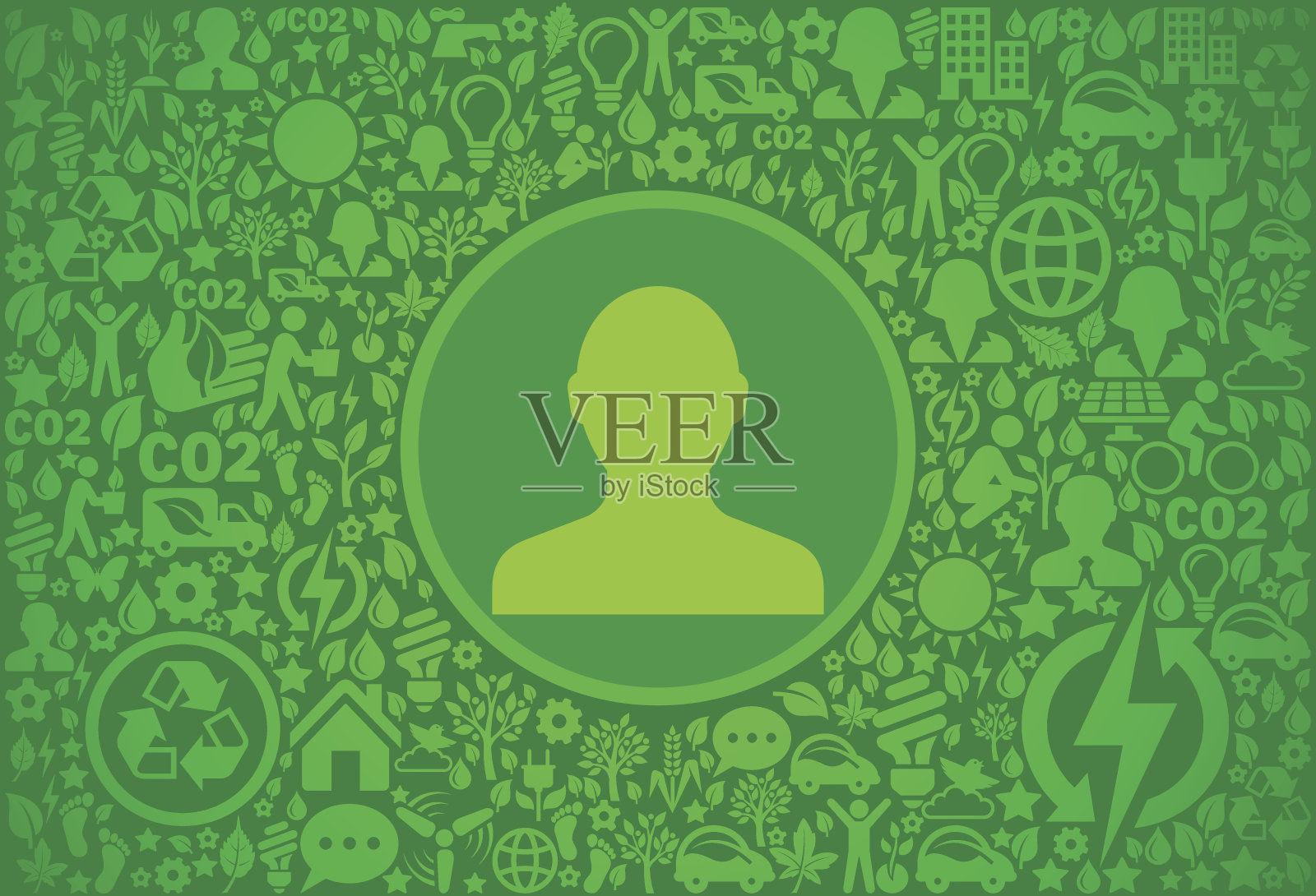 人类剪影环境绿色矢量图标模式插画图片素材