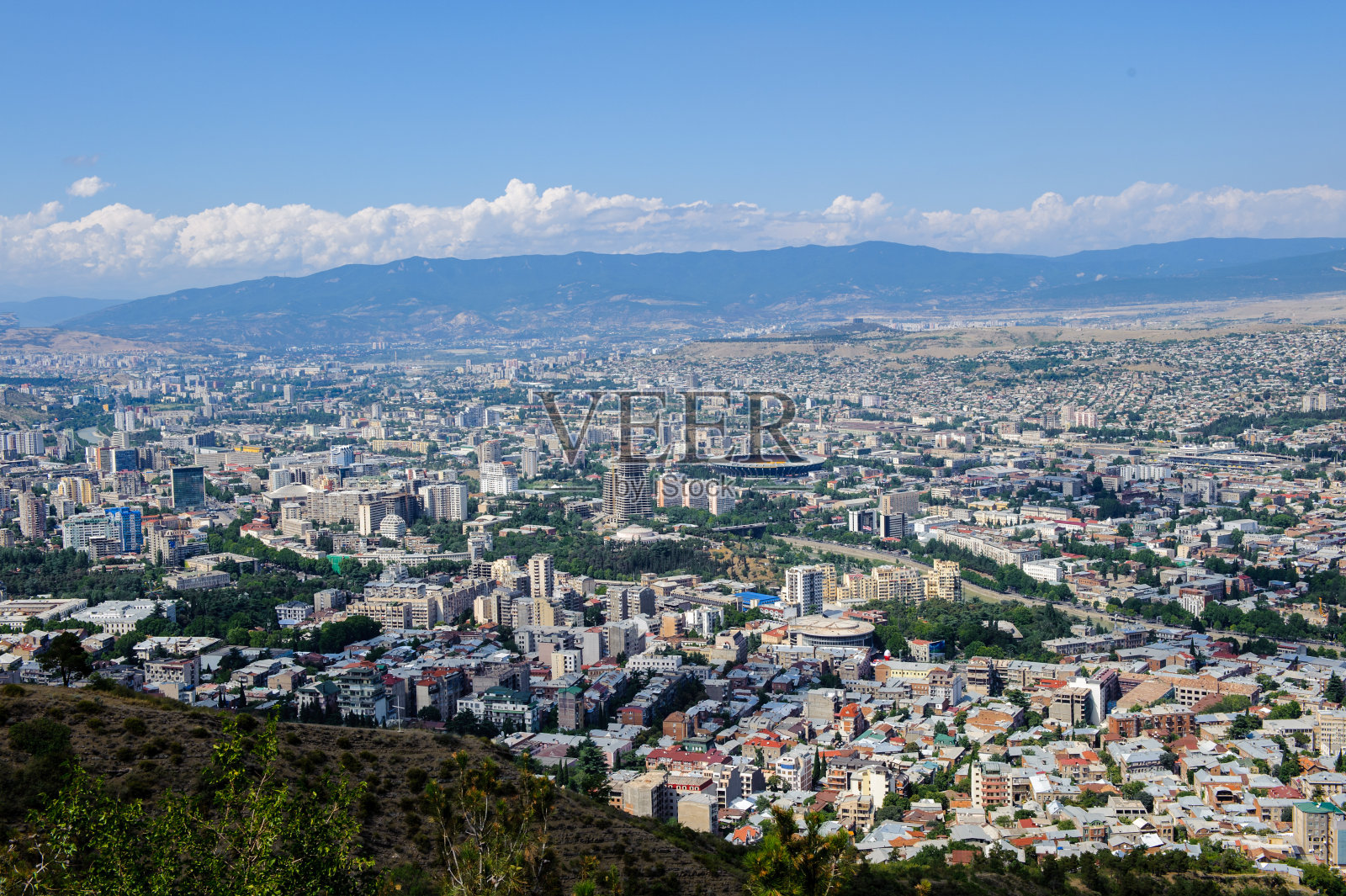 格鲁吉亚第比利斯全景。第比利斯是格鲁吉亚的首都和最大的城市，有150万人口照片摄影图片