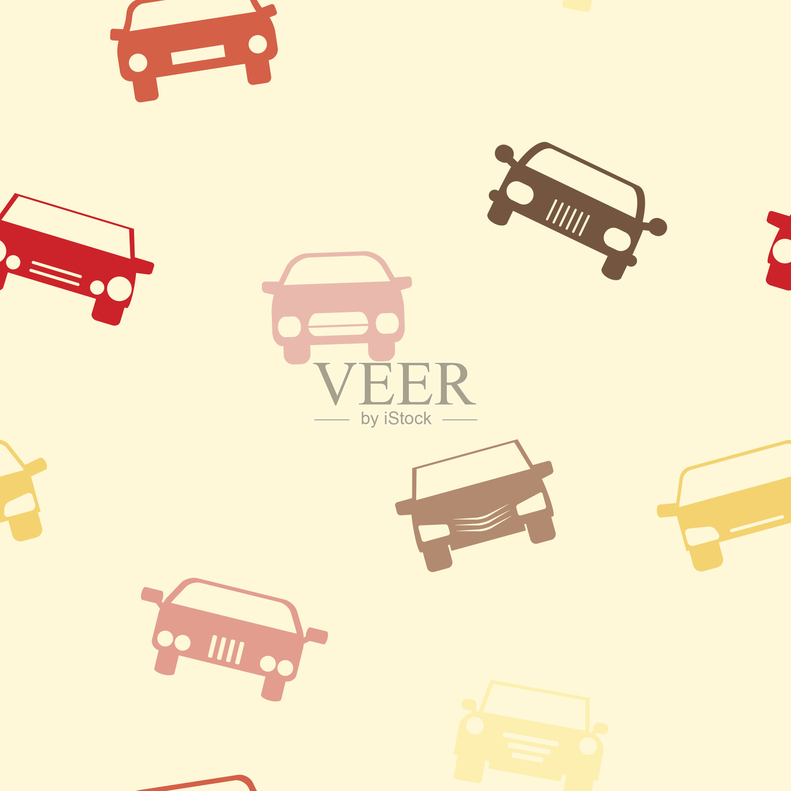 无缝模式与汽车插画图片素材