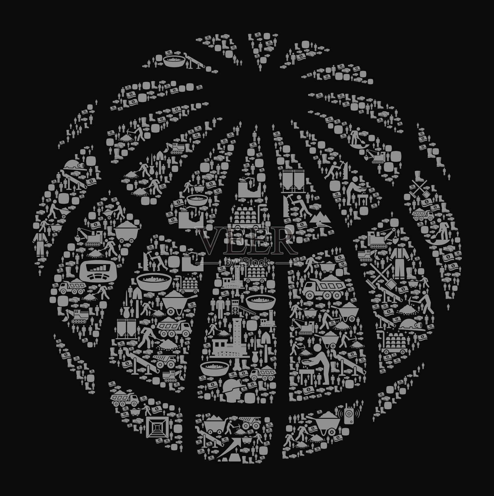 全球矿业矢量图标背景插画图片素材