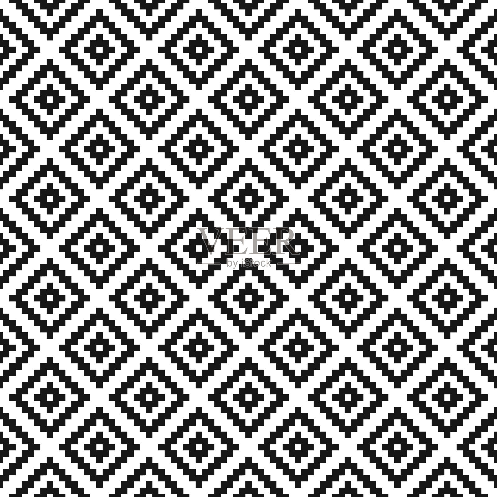 矢量无缝几何图案。黑白的背景。单色的设计。插画图片素材