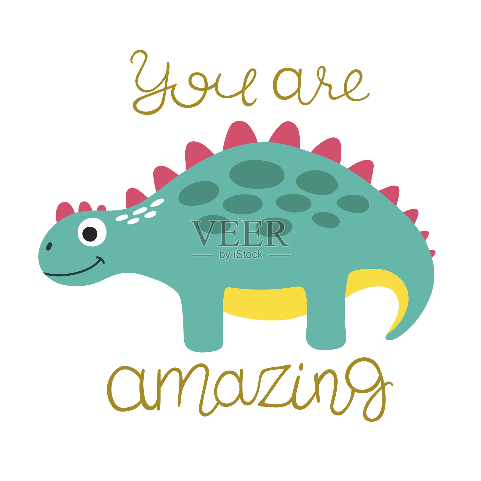 可爱的恐龙插图插画图片素材