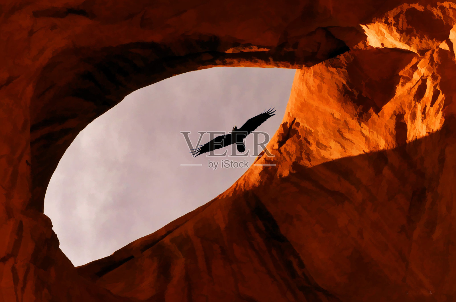 在纪念碑谷的岩石中观看秃鹰照片摄影图片