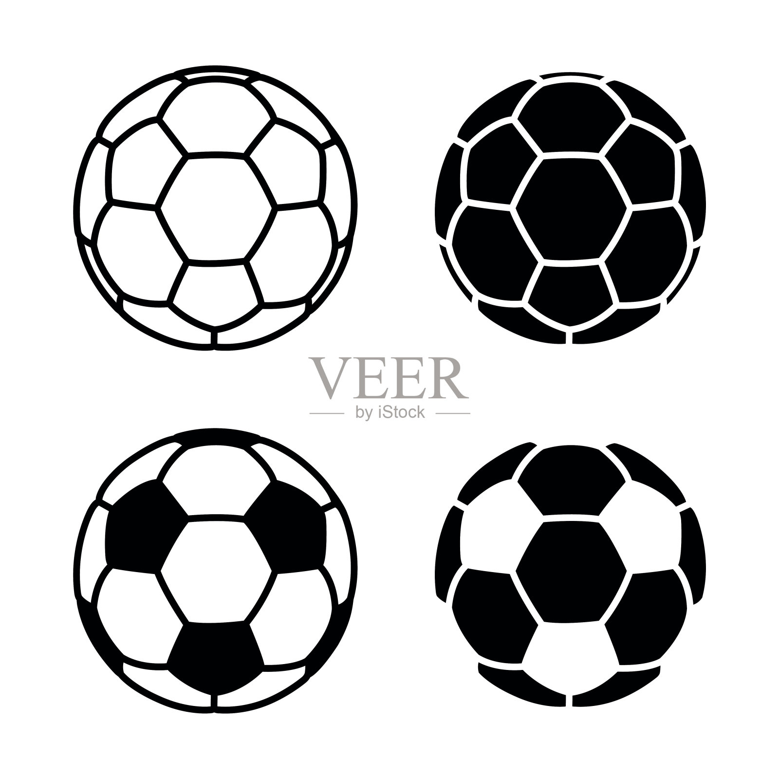 向量足球图标上的白色背景插画图片素材