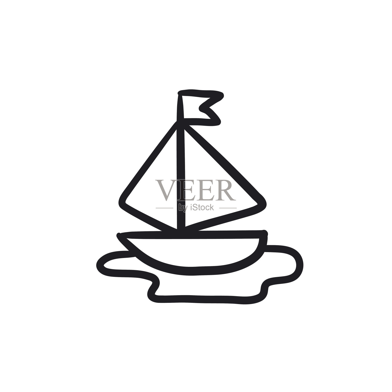 玩具模型的船舶素描图标插画图片素材