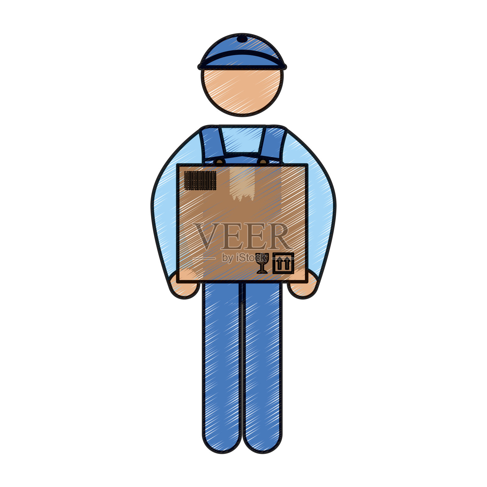 交付快递象形图插画图片素材