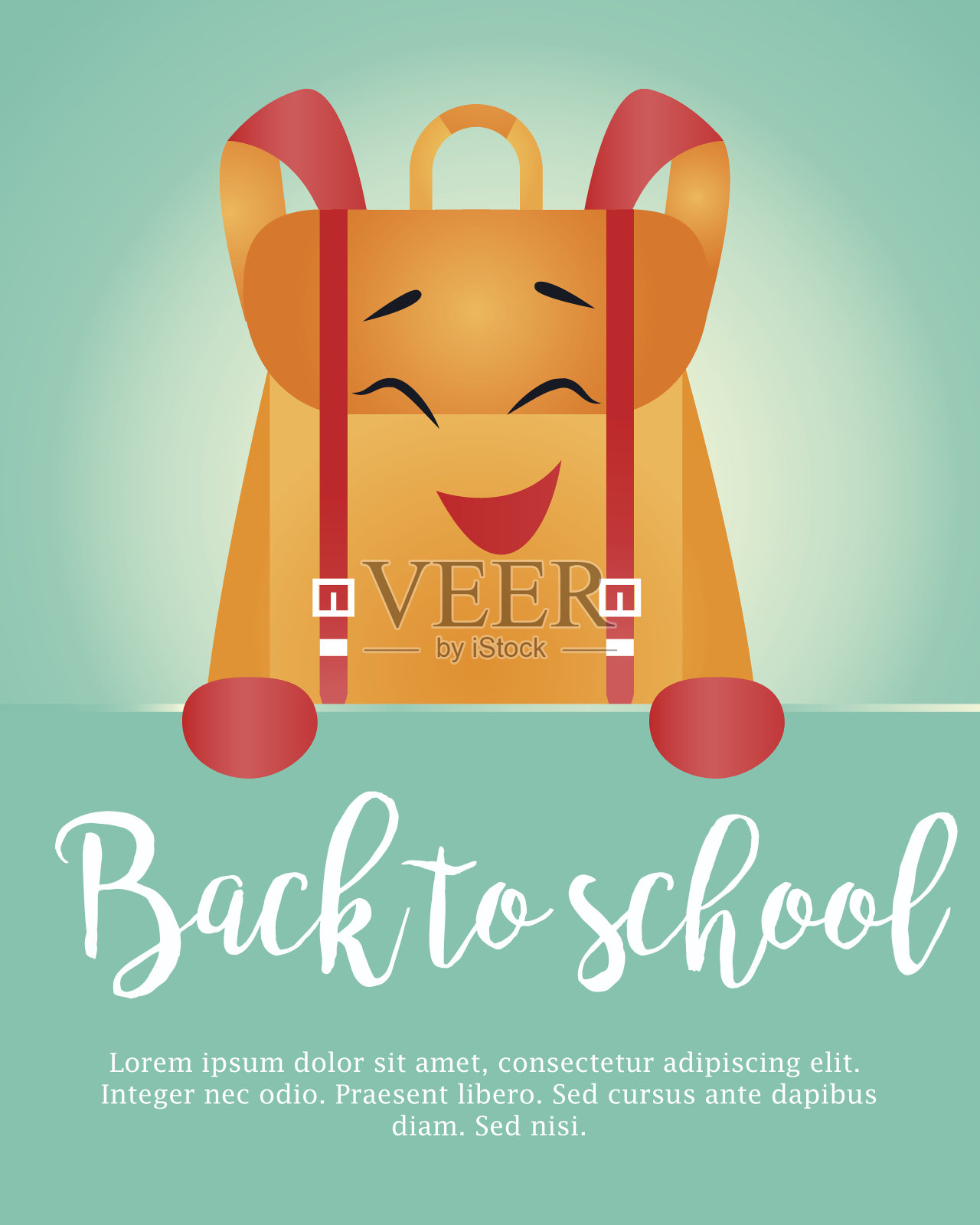 带着微笑回到学校垂直背景插画图片素材