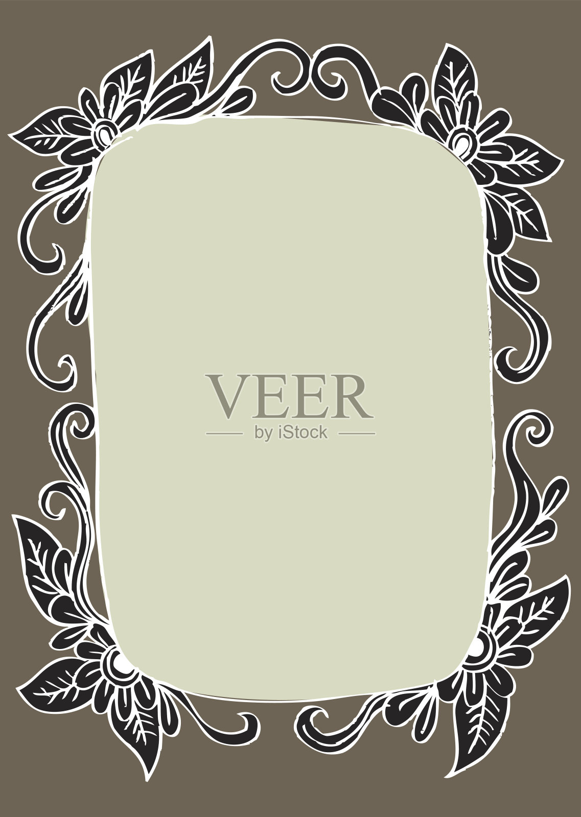 花的框架插画图片素材