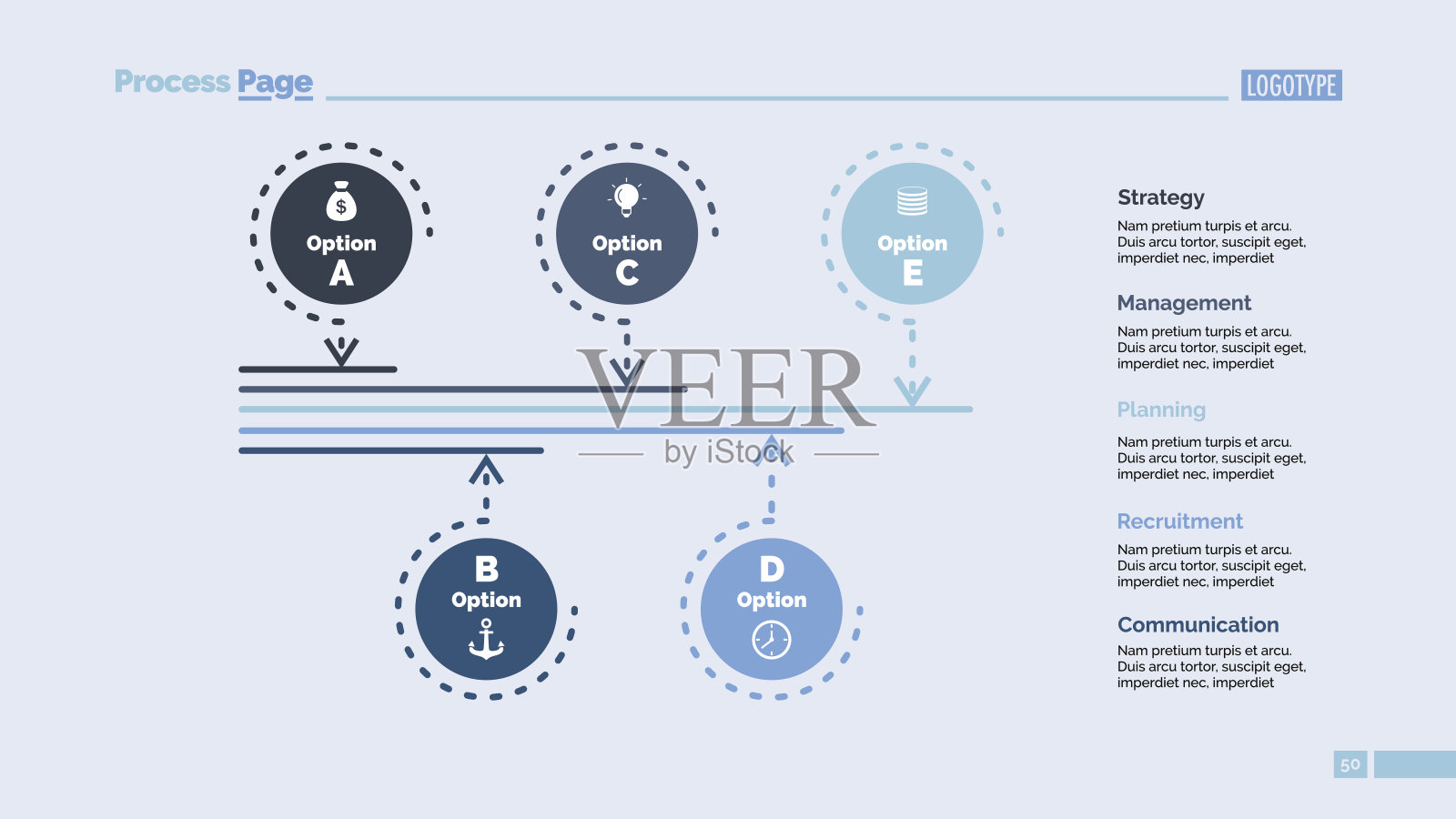 5个选项过程幻灯片模板插画图片素材