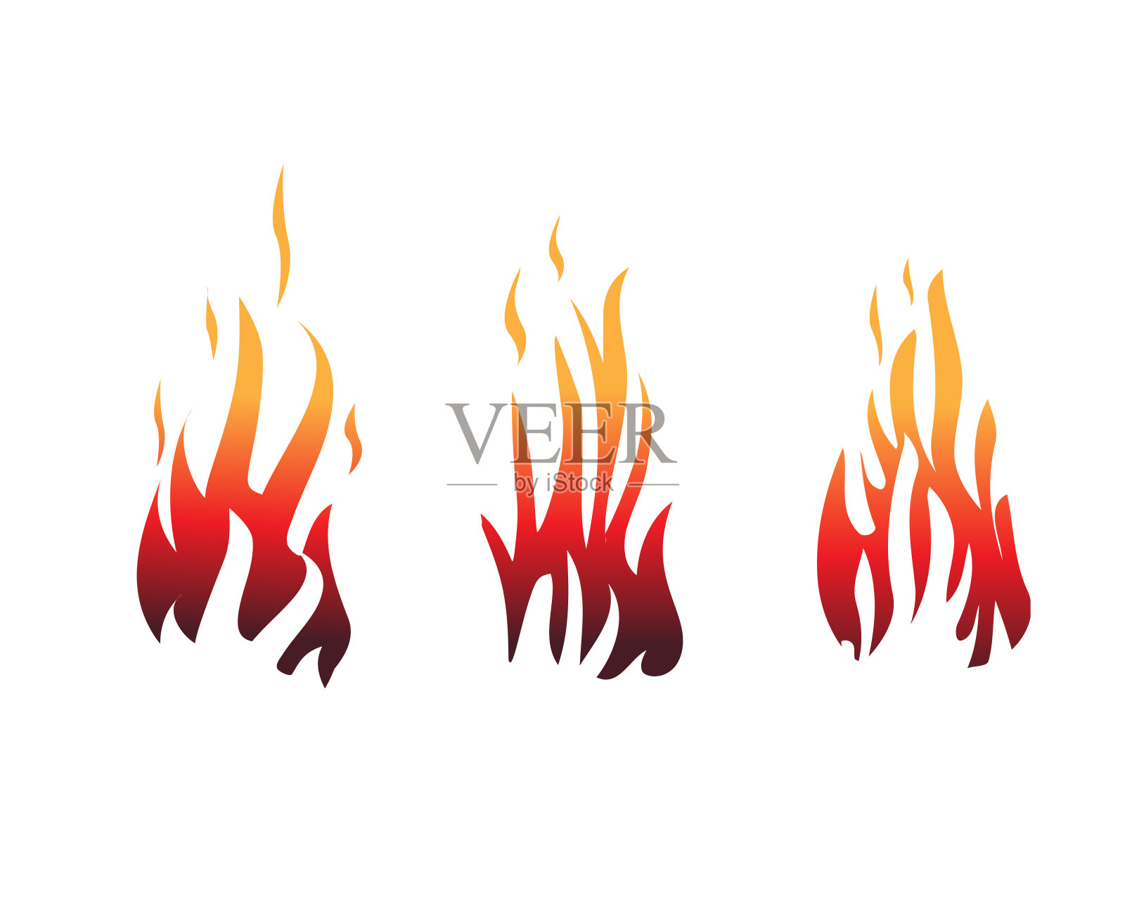 火焰插画设计元素图片