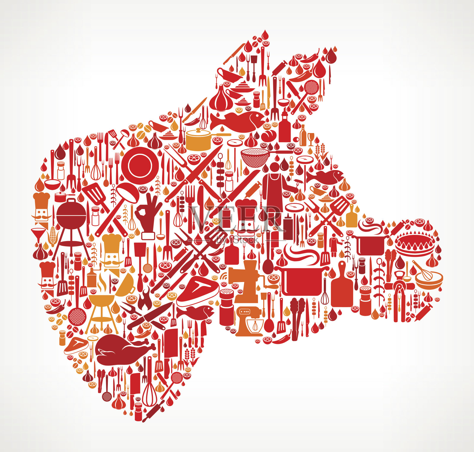 猪头烹饪和食物矢量图标模式插画图片素材