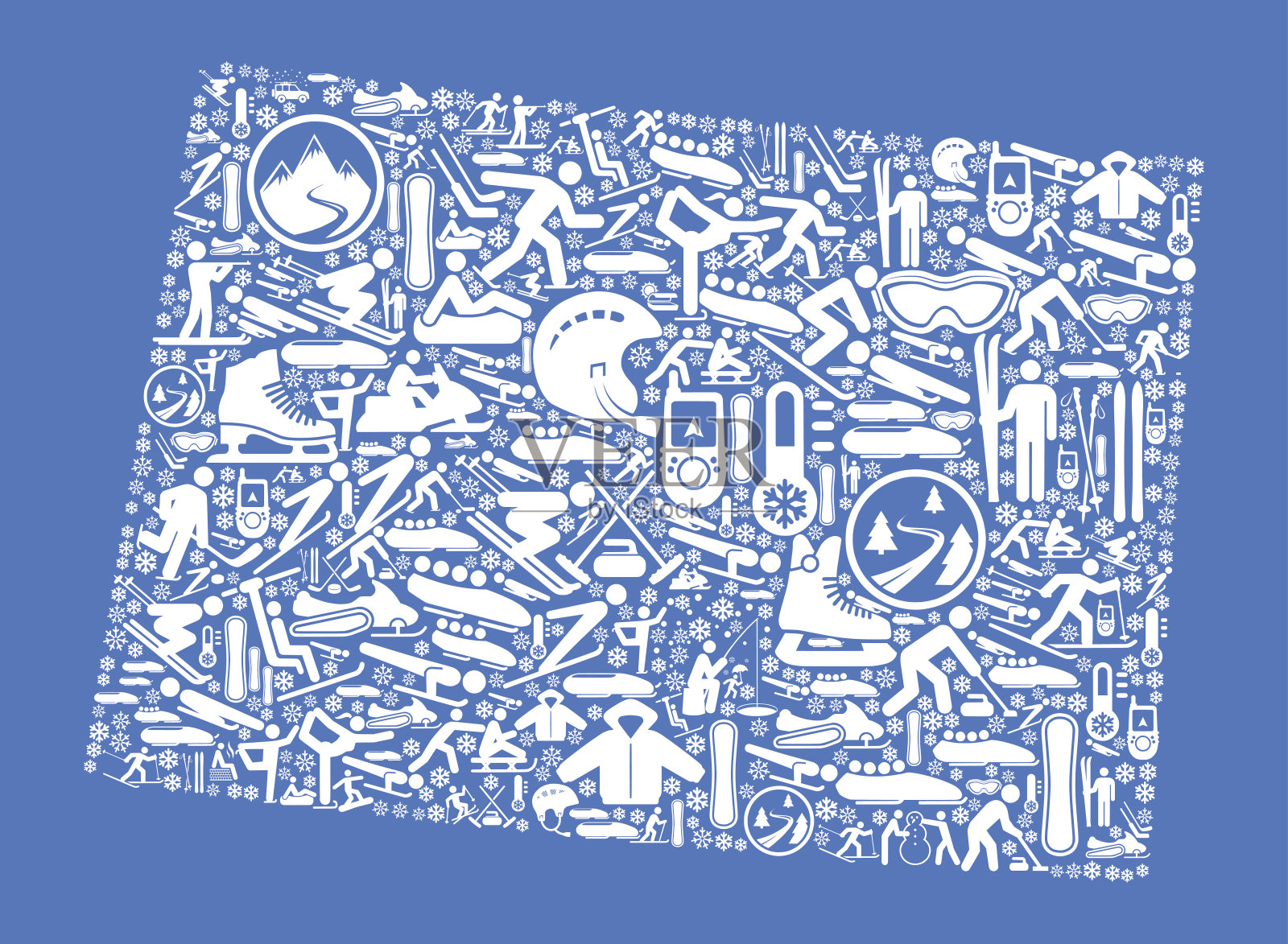 怀俄明州冬季运动乐趣向量图形插画图片素材