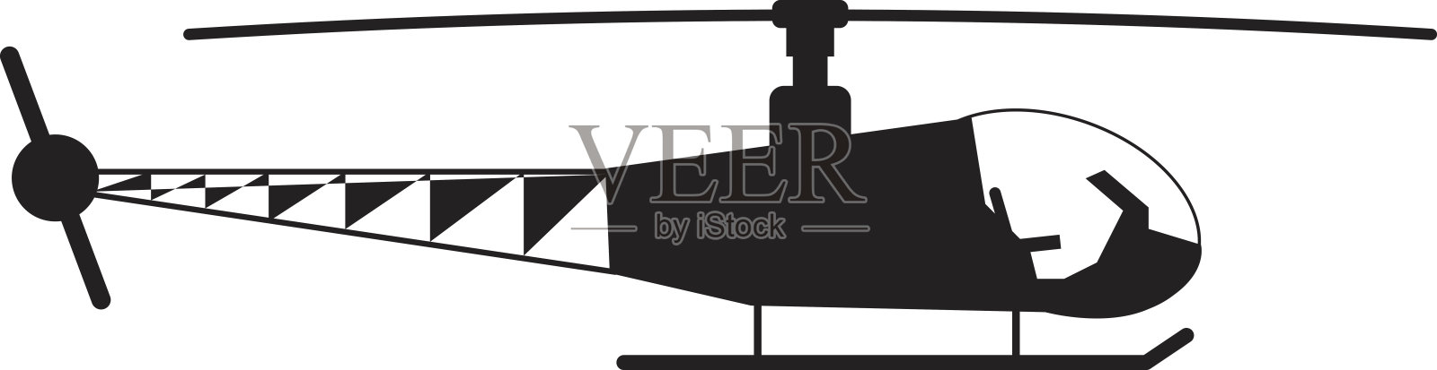 直升机标志说明。向量。白色背景上的黑色图标设计元素图片