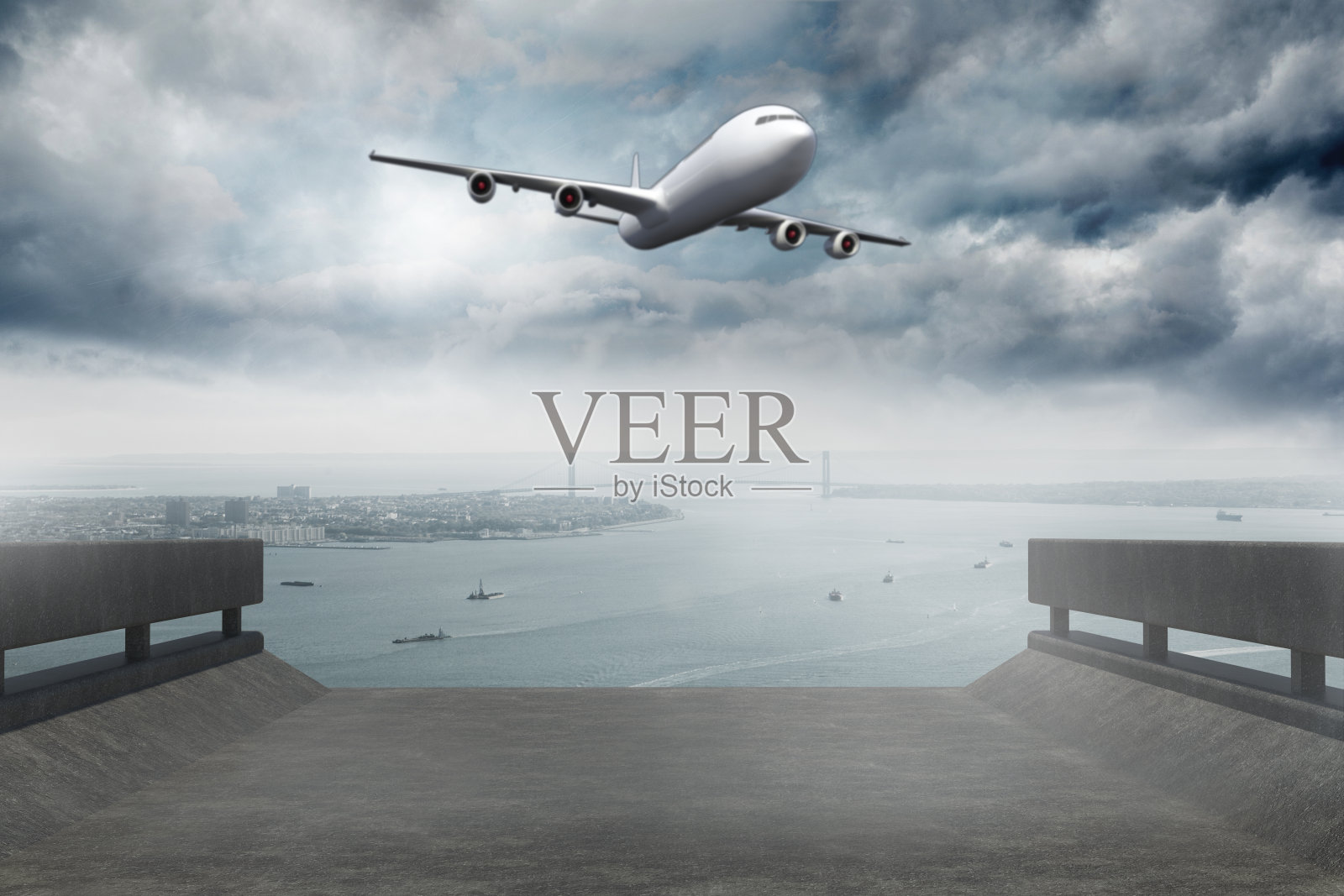 飞行飞机的合成图像照片摄影图片