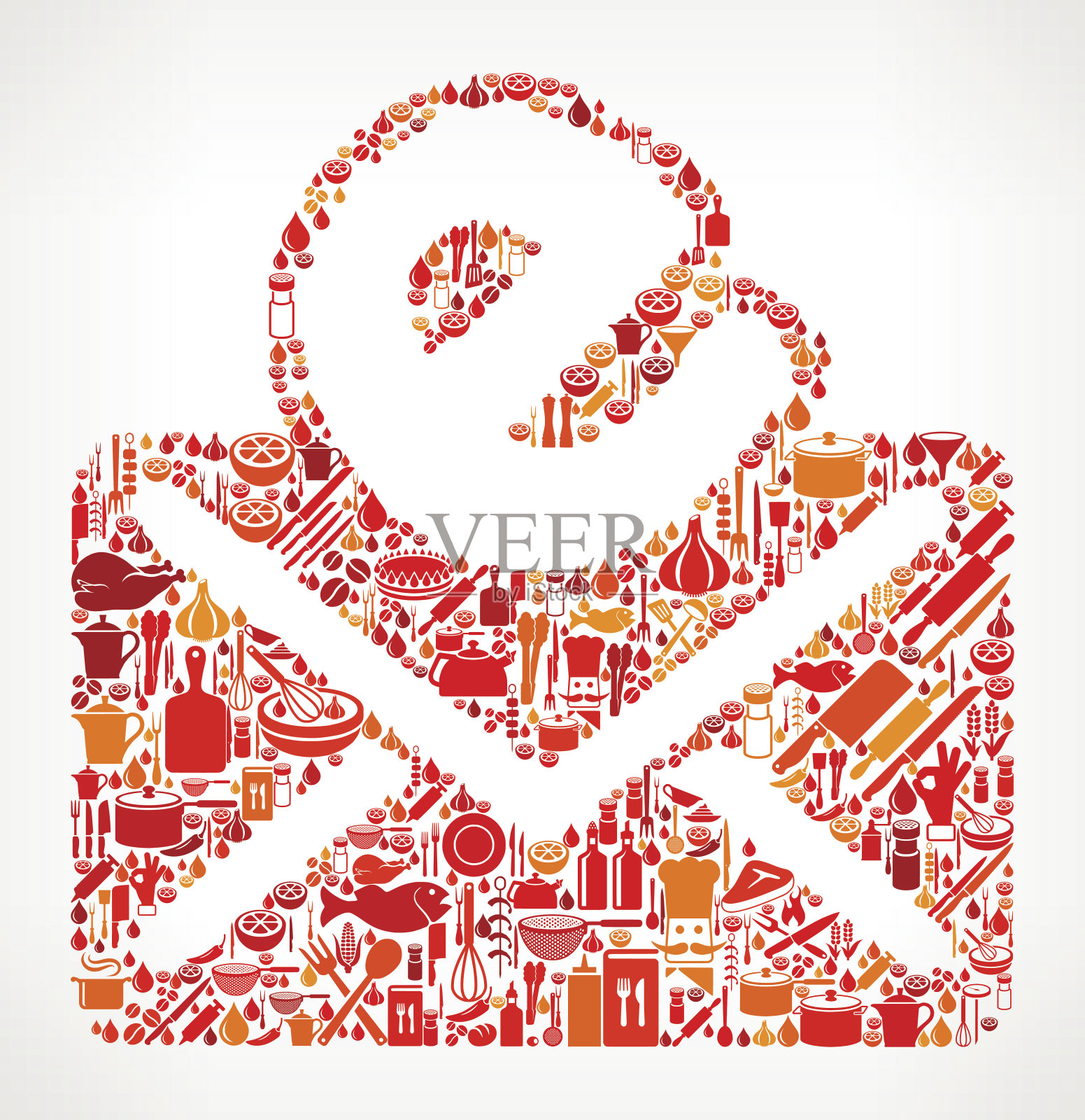 电子邮件烹饪和食物矢量图标模式插画图片素材