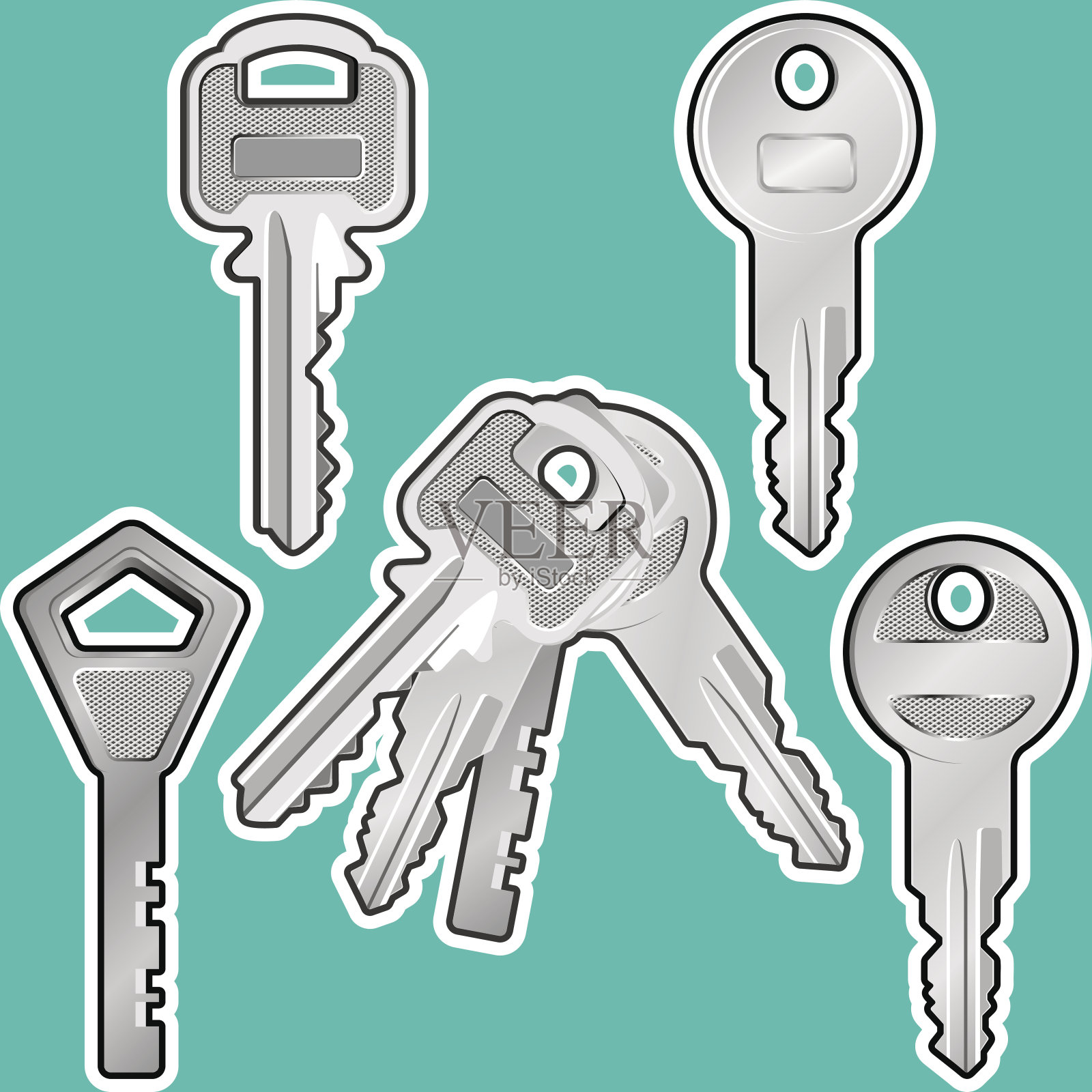 钥匙与钥匙插画图片素材