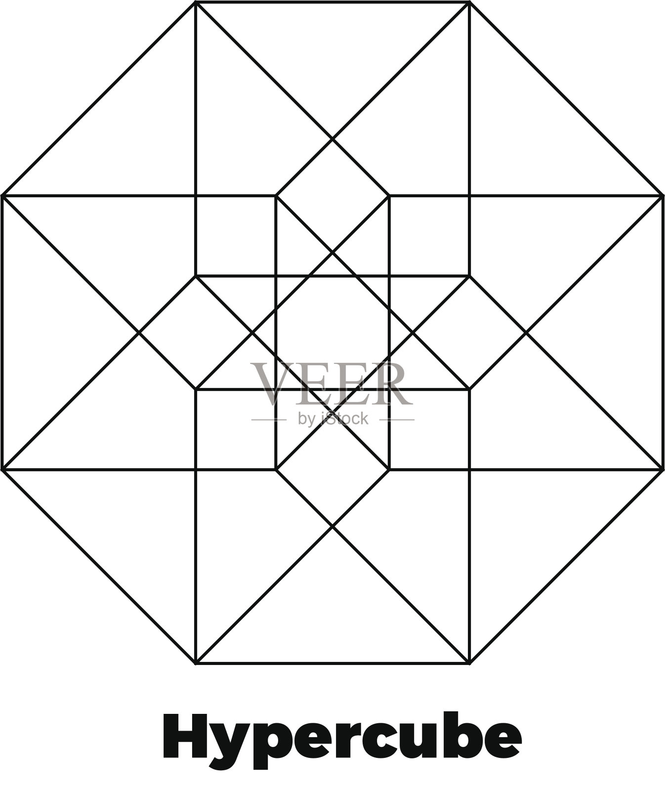 超立方体矢量图标插画图片素材