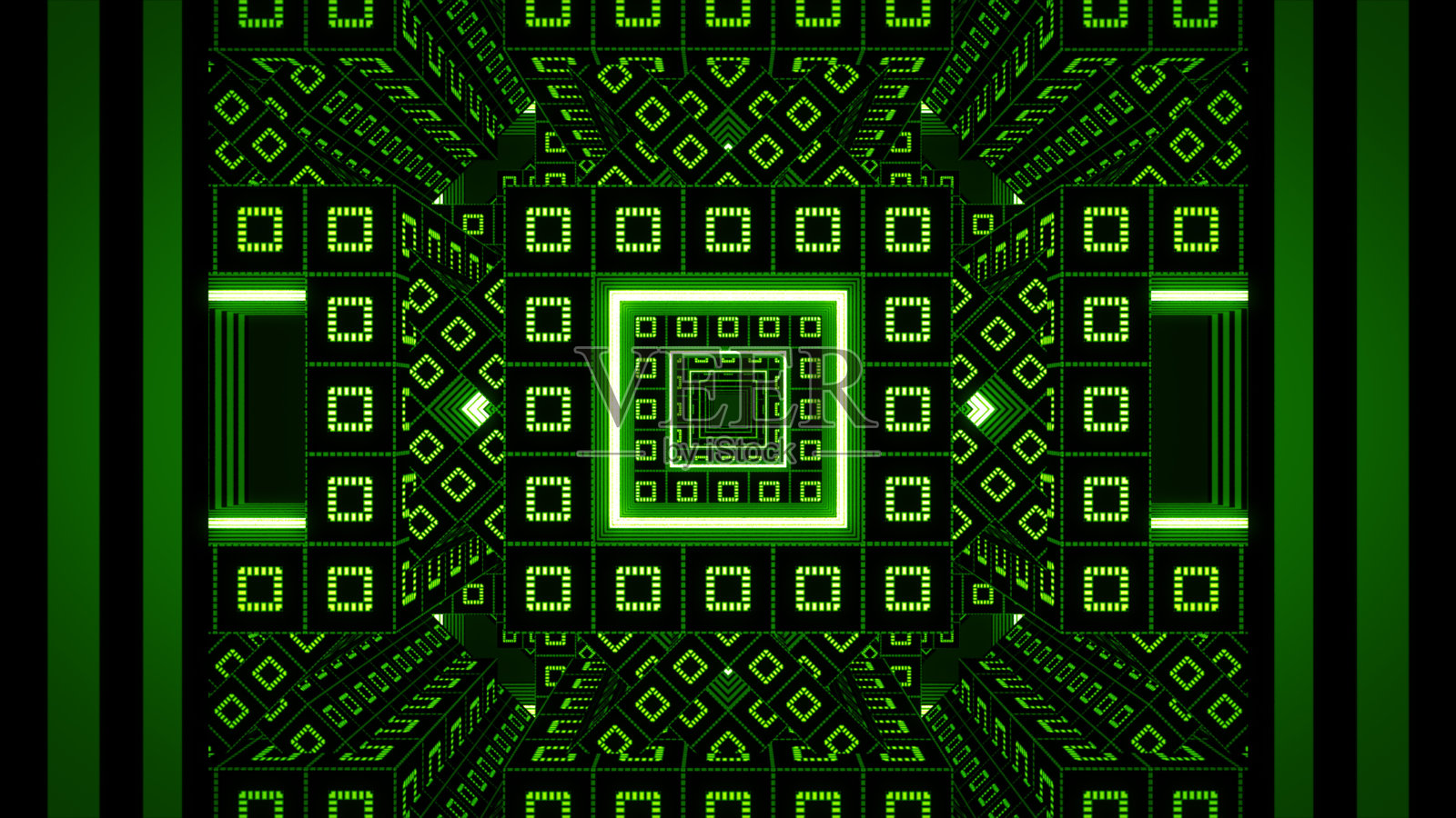 从分形立方体中抽象出无限隧道三维图形照片摄影图片