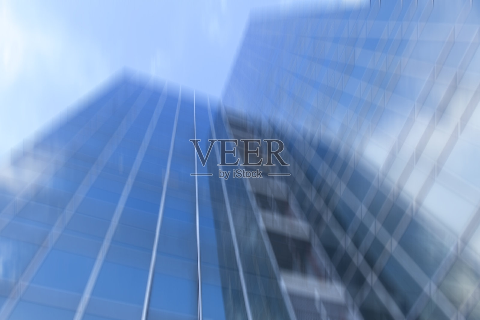 现代玻璃建筑的抽象模糊运动照片摄影图片