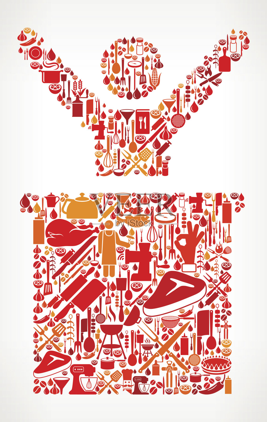 人在Pdium烹饪和食物矢量图标模式插画图片素材