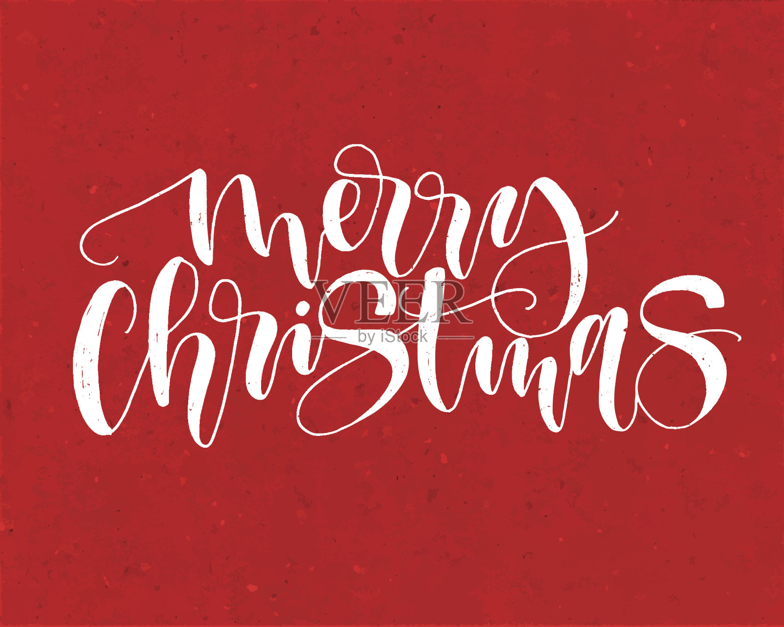 圣诞快乐。矢量文字书法字母贺卡。假日海报的创意排版。手写字体风格横幅。红色和白色的。插画图片素材